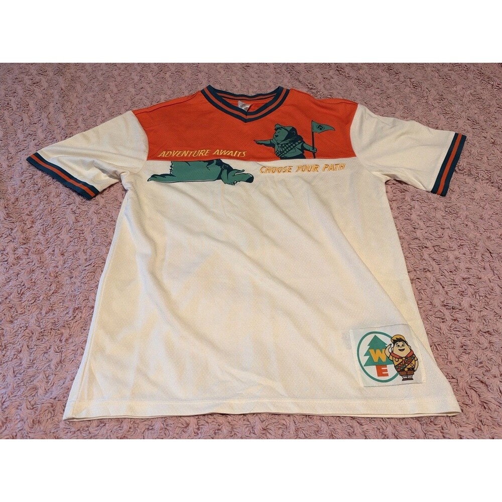 Disney Parks Pixar Up Athletic Jersey V-Neck Football Pullover Shirt XS Doug